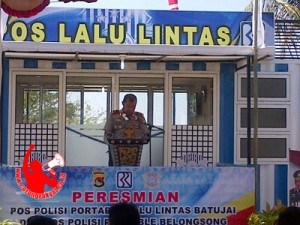 Peresmian Pos portable di Baypass Lombok Tengah oleh Polda NTB.  (Photo : Feri Padli)