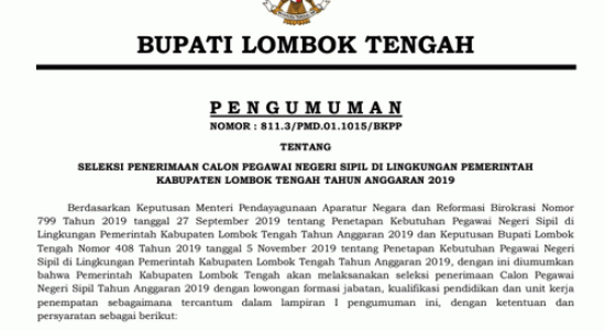 CPNS Lombok Tengah 2019